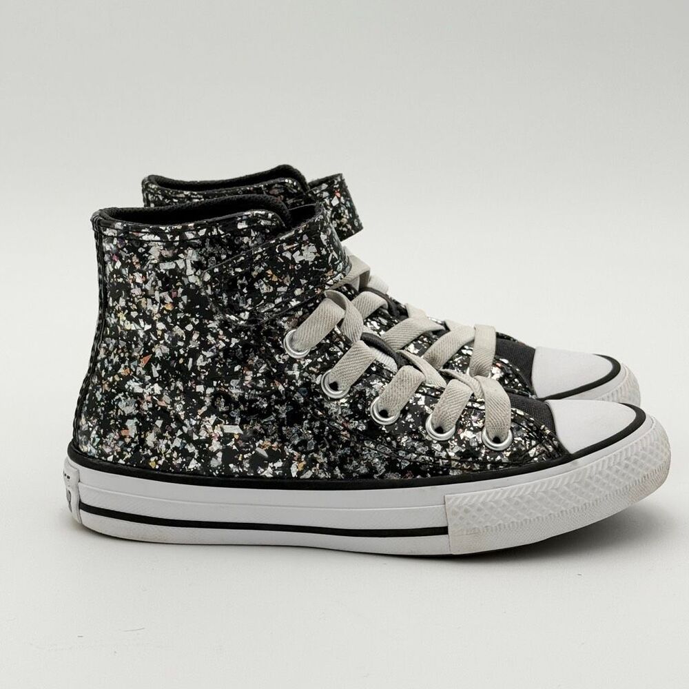 Converse All Star Chuck Taylor Glitter Hook and Loop Slip On Sneakers - US Grade - Picture 5 of 13